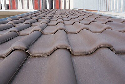 Dachziegel Creaton + Regenrinne