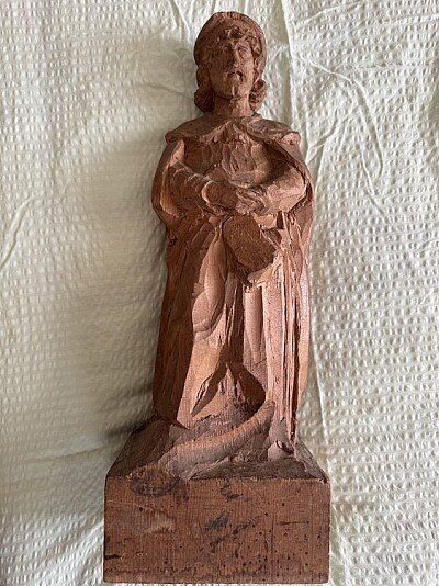 Holzfigur ,,Walter v. d. Vogelweide,,